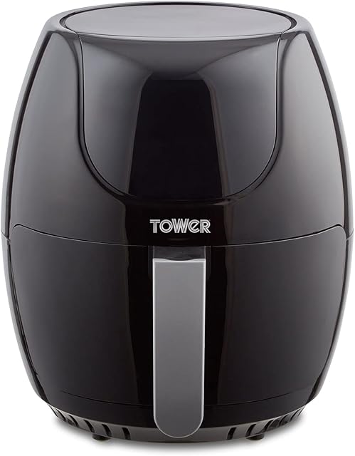 Tower T17067 Vortx Family Size Digital Air Fryer with Rapid Air Circulation, 60-Minute Timer, 4L, 1400W, Black