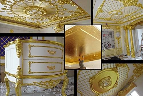 Image of UGLS Italian Gold Leaf Sheets Warq - Golden Foil Paper for Gilding, Resin Art, Decoration Crafting, Maysur Paintings, Arts Crafts, Nail Deco (50 Sheets)