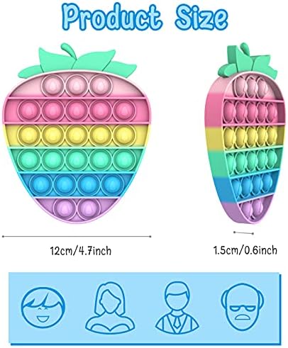 Yefun Push Bubble Sensory Fidget Toy, Stress Relief Special Needs Silent Classroom (Strawberry and Apple)