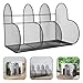 Cabilock Iron Book Rack Desktop Organizer with 3 Compartments, Large Capacity Metal Book Holder for Office and Study Desk Storage, Black Heart-Shaped Design, Magazine and Document Shelf
