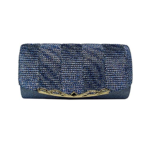 ClearloveWL Femmes Brillantes Sac de soirée Sac de mariée Girl Girl Gircelle avec chaîne de Luxe Glitter Party Bridal Sacs à Main (Color : Blue, Size : A) Cover