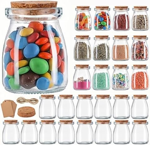 Juego De 3 Frascos De Vidrio Con Tapón De Corcho, 100 Ml, Para