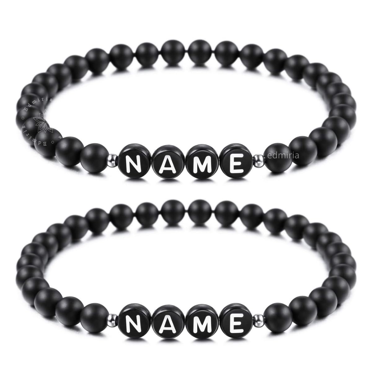 EDMIRIA Custom Name Bracelet | Partner Bracelet | Letter Bracelet | Love Bracelet | Gift for Couples Boyfriend Girlfriends Women Men | Friendship Bracelet | Stone Bracelet (Agate 6mm) (B0D3TMWHFR) Amazon Price History, Amazon Price Tracker