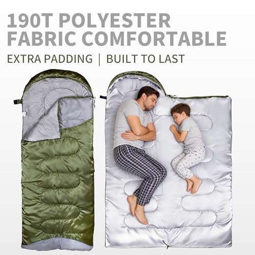 INVOKER Sleeping Bags for Adults Kids, Ultralight Backpacking Sleeping Bag Cold Weather & Warm Extra Wide for Big & Tall Person 3-4 Season 1.3KG Lightweight, Adult Blanket for Camping, Travel, Hiking - Image 5