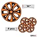 OMAC 4X Radkappen Radzierblenden Radblenden 14" Zoll Stahlfelgen Glänzend Schwarz-Orange