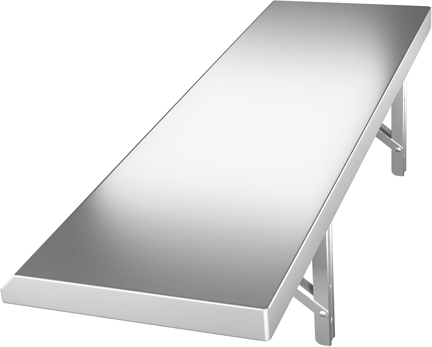 Stainless Steel Folding Concession Shelf - Commercial Concession Serving Shelf 36" x 12" - Drop Down Serving Stand for Food Trucks, Restaurant Windows & Bars