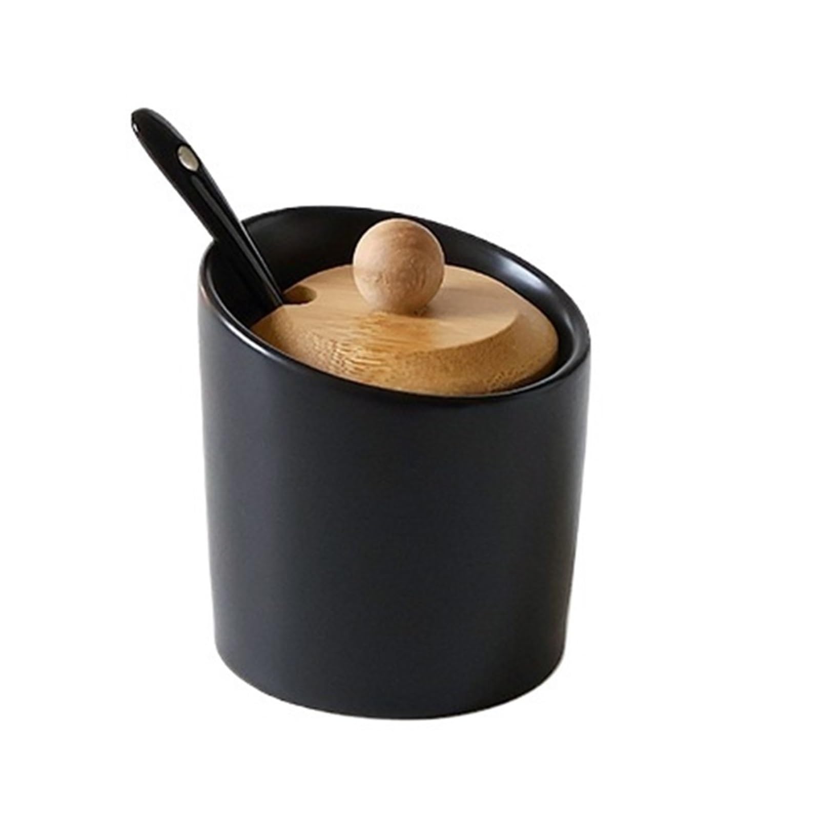 WSQHAO 2Pcs Ceramic Seasoning Jar With Spoon for Condiment