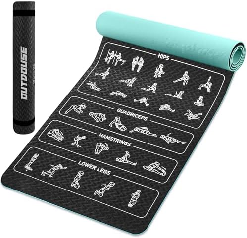 Yoga Mat / Exercise Mat - 70 Printed Yoga Poses, TPE Material, No...