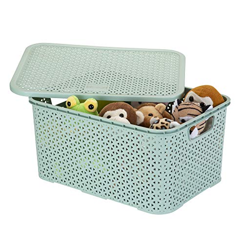 Caixa Organizadora Mosaico c/ Tampa, 16l, Menta, Arthi