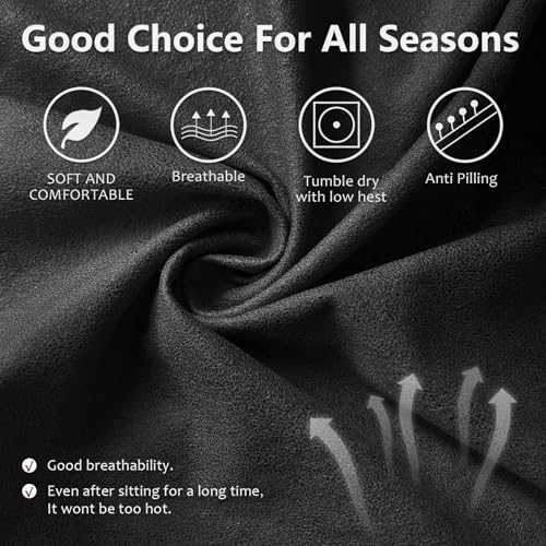 Image of molasofa Loveseat Recliner Slipcover 6-Pieces Stretch Leather Like Recliner Sofa Cover for 2 Seat Dual Reclining Loveseat Couch, Furniture Protector with Elastic Bottom (Charcoal Grey)