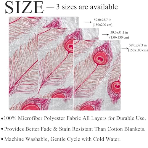 Couverture polaire plume rose microfibre douce jeté de canapé chaud - 5