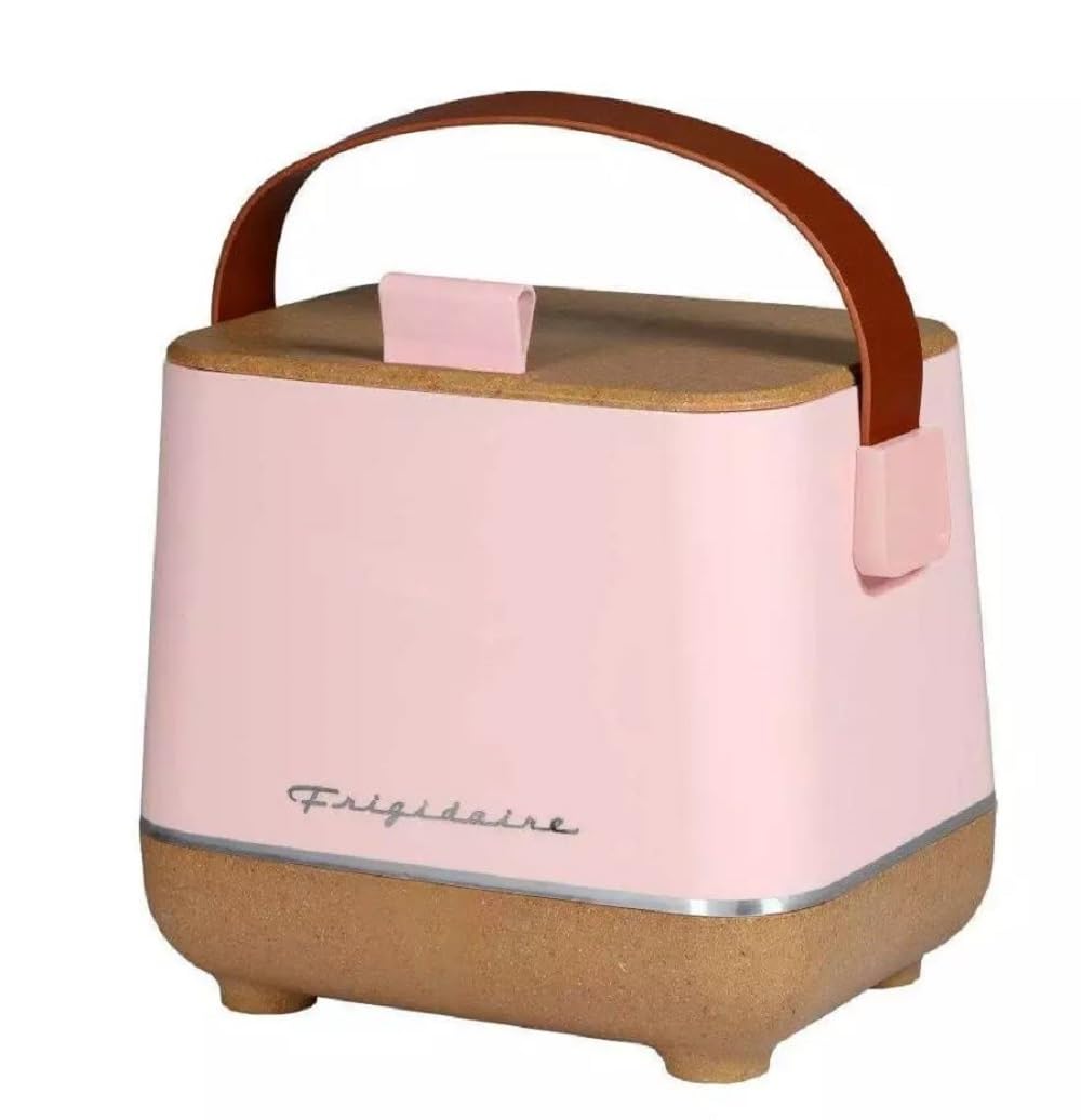 Frigidaire Portable Top Opening Lid Insulated 6-Can/4-Liter Mini Personal Fridge Cooler, Pink Color - EFMIS310-PINK (Renewed)