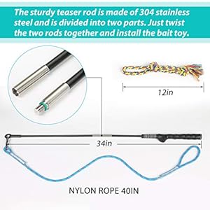 Flirt pole for dogs pet teaser wand outdoor interactive pet dog flirt pole training exercise rope toy for small medium large dogs cats   cucciolini doodles