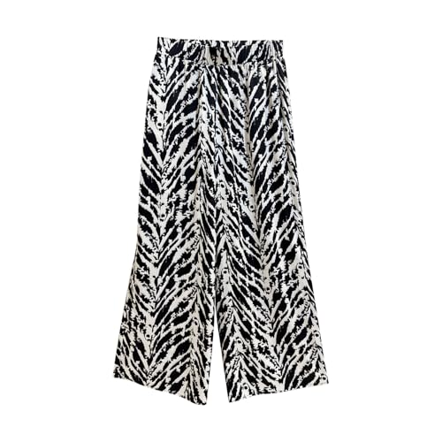 Womens Floral Printed Pant Wide Leg High Waisted Trousers with Pockets Bohemian Style Casual Lightweight Pants 2025