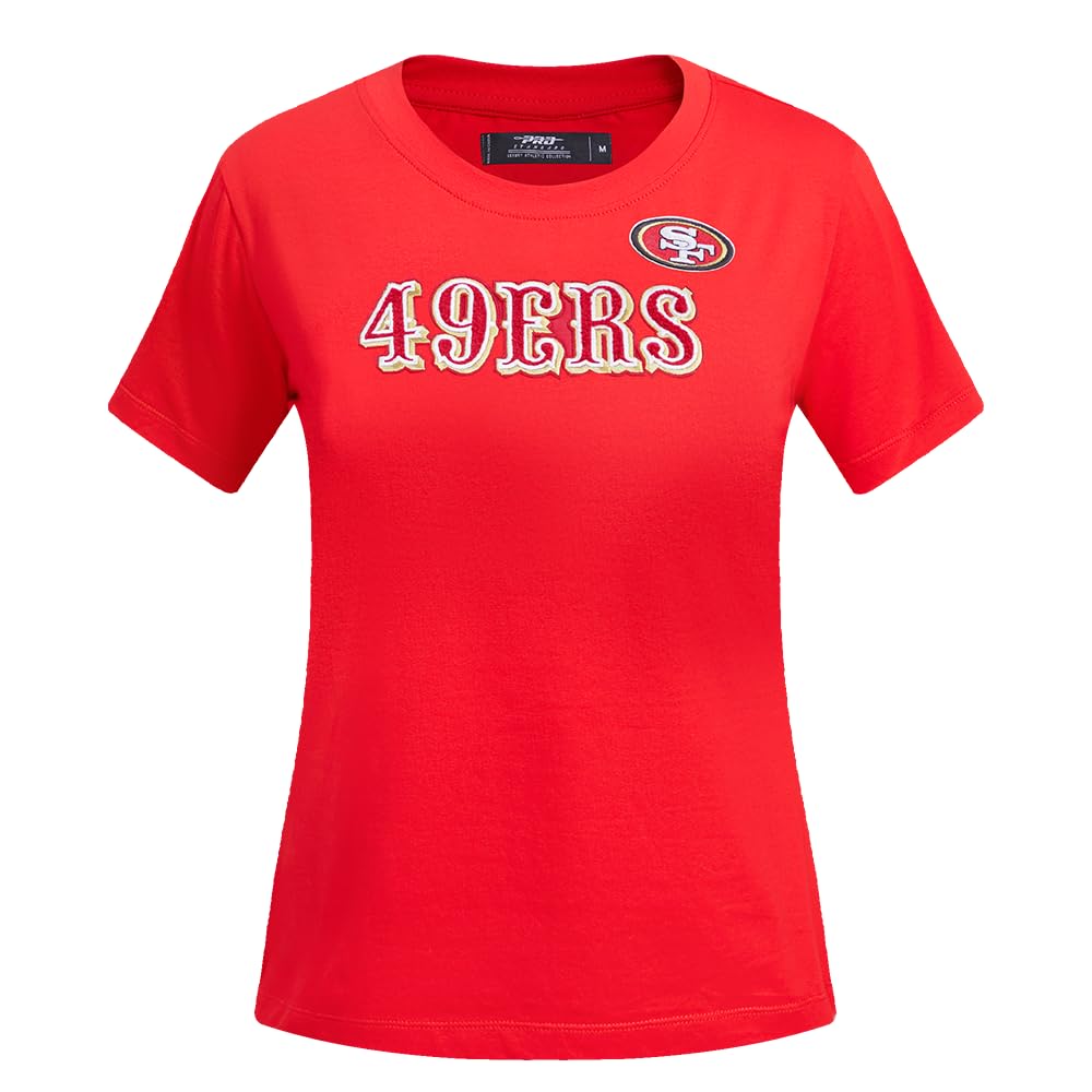 Pro Standard Womens NFL Kansas City Chiefs Classic Chenille Short Sleeve Slim Tee Red 2XL