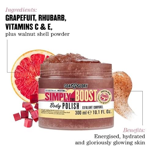 Soap & Glory Simply The Boost Exfoliating Body Scrub - Smoothing & Buffing Body Scrub - Body Polish With Vitamin B5, Vitamin C, & Vitamin E (300Ml) #TOP2