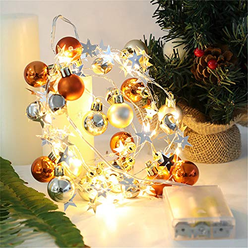 Nicole Knupfer LED Weihnachtskugeln Lichterkette, Dekorative 2m 20er LED...