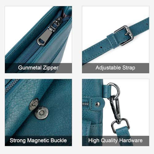 Image of Small Crossbody Purse for Women, Vegan Leather Multi Pocket Bag | Small Crossbody Bags for Women with Embossed Design, Adjustable Strap, Lightweight Travel Shoulder Bag for Daily Use and Gift