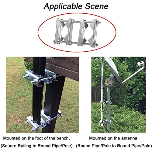 Pince de mât double robuste kit de support de pôle en V antirouille - 6