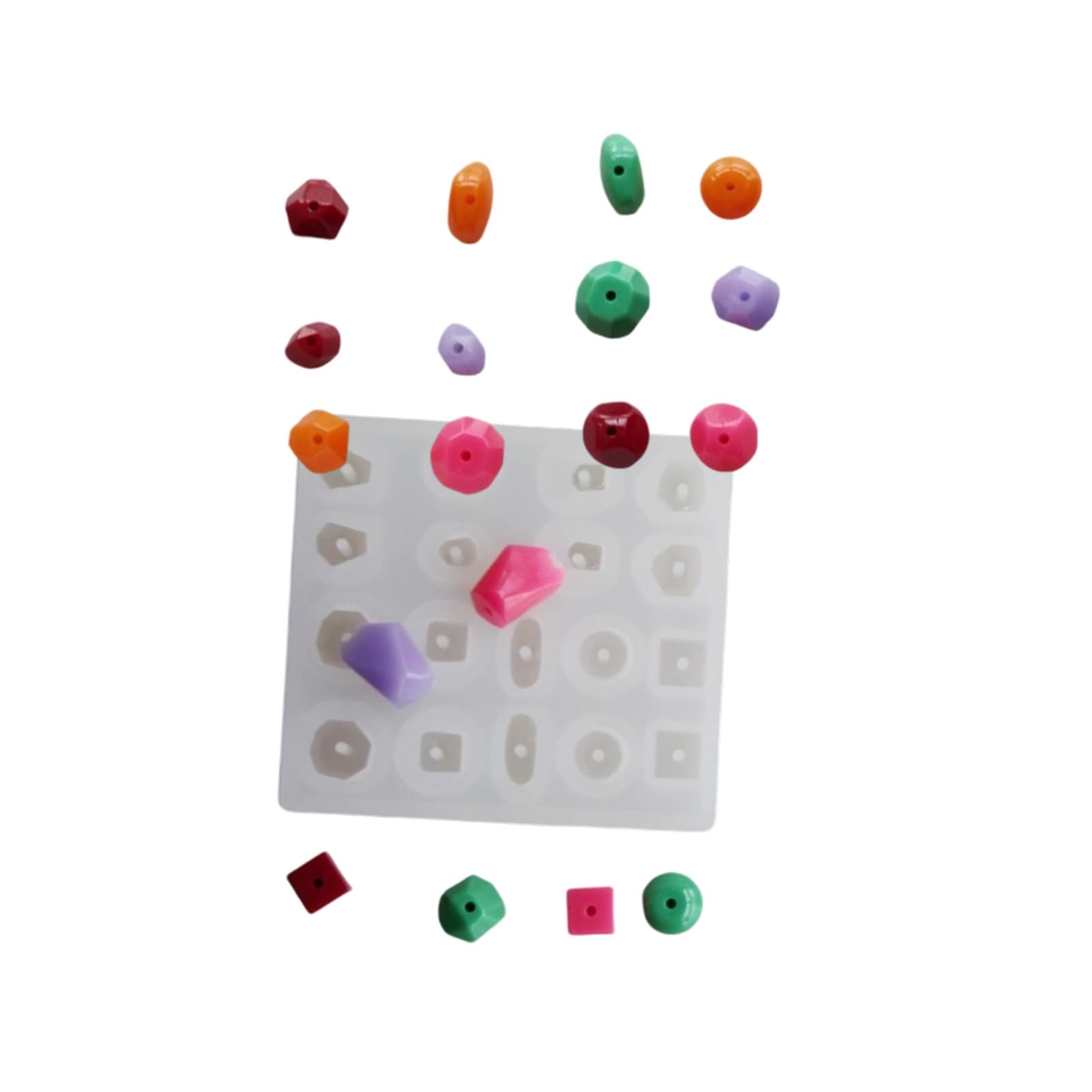 Yanpingjia Multicolor Flexible Silicone Beads Mold Easy Releasing Pendant For Artistic Jewelry Creation Featuring Geometric Shapes Bead Jewelry Resin Mold