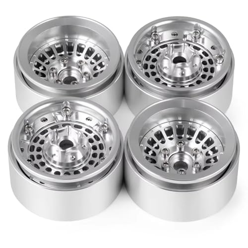 RC�C�����f�����i Compatible With Axial For SCX10 For TRX-4 1/10 RC �J�[�A�b�v�O���[�h�p�[�c �A���~�����r�[�h���b�N�z�C�[������ 30mm 1.9�C���` 4�Ή�(Silver)