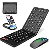 Combo de teclado y mouse Bluetooth plegable, mouse inalámbrico plegable portátil para negocios y viajes, USB-C recargable, teclado para Windows, iOS, Android, tableta, smartphone, laptop, PC