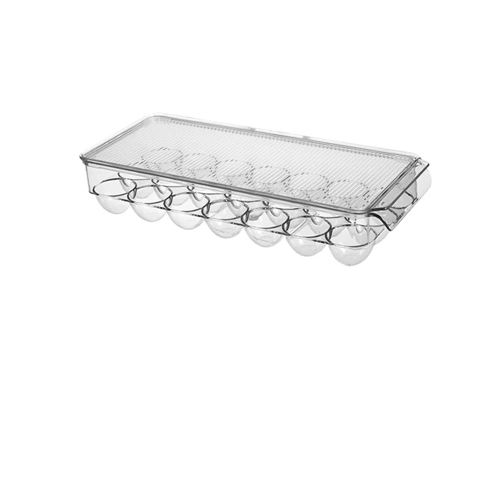 Organizador Frigorifico Contenedor de huevos con tapa, caja de plástico for almacenamiento de huevos, bandeja apilable for huevos, refrigerador, organizador de mantenimiento fresco, caja de almacenami