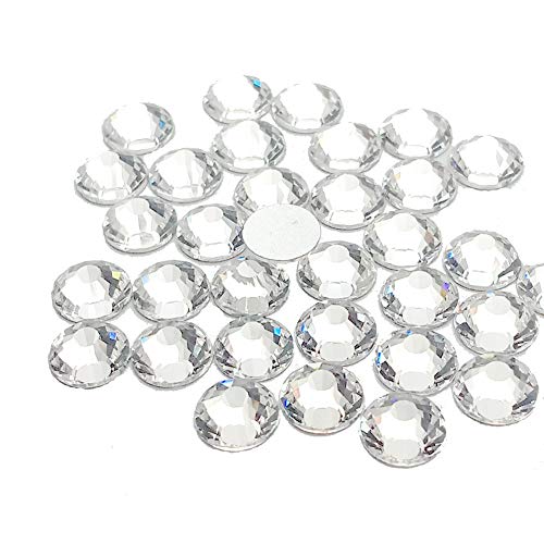 Queenme 1.5mm Tiny Nail Rhinestones Clear SS4 2880pcs Glass Flatback Crystals for Nail Art Crafts Round Gems Sparkly Stones