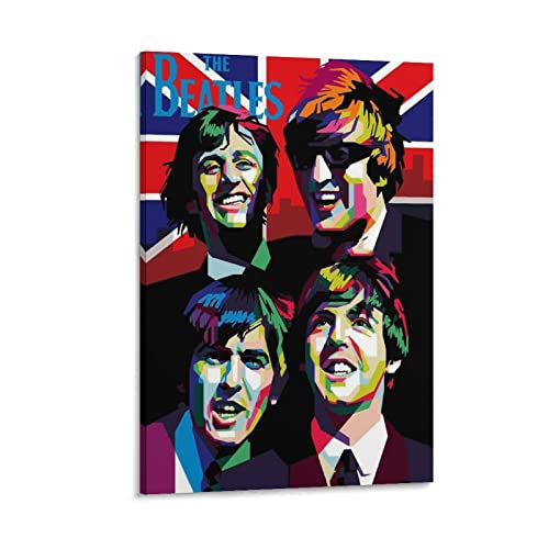 The Beatles – Poster coloré décoratif sur toile, affiches murales et image d’art moderne pour chambre à coucher, 60 x 90… - Les Beatles, Paul McCartney, John Lennon, RIngo Starr, George Harrison The Beatles – Poster coloré décoratif sur toile, affiches murales et image d'art moderne pour chambre à coucher, 60 x 90…
