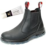 RedbacK UBBK Work Boots Arbeitsschuhe aus Australien Unisex - Black + Lederwax von Solitaire (UK 11.0 / EU 46.0)