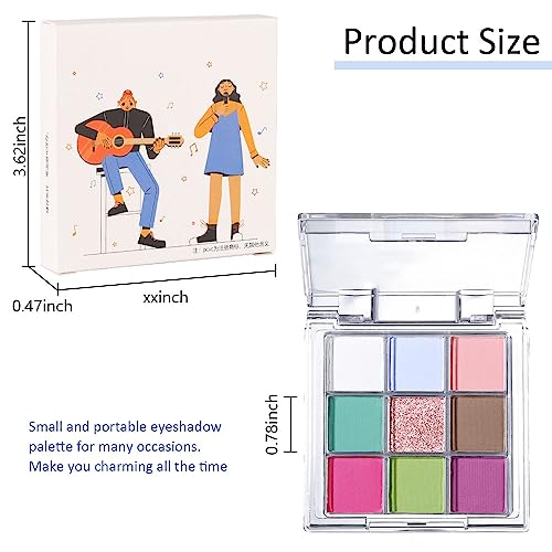 Cakaila 9 Color Colorfu Matte Eyeshadow Palette,Pink Purple Neutral Warm Undertone Eye Shadow Palette,Highly Pigmented Waterproof Bright Colors Rainbow Eye Shadow,Korean Small Eye Shadow Matte-Vegan #TOP5