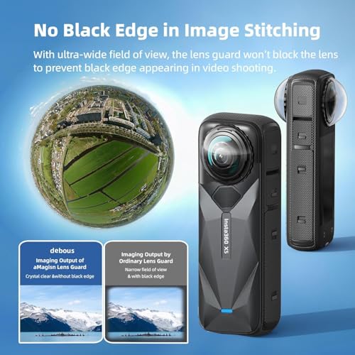 Image of Insta 360 One X5 2Pcs Dual Lens Protector Guard Sticky for Insta360 One X5 Action Camera Lens Cover Dust Proof, Anti-Strach Protective Insta360 Accessories (X5 Optical PC Lens)