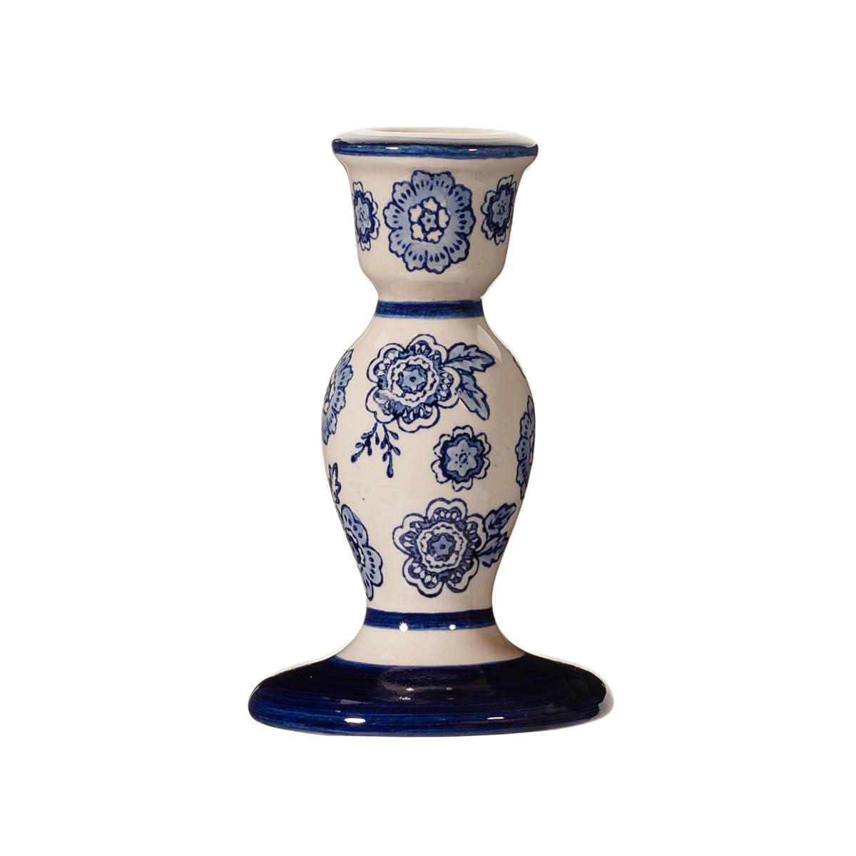 Sass & Belle Multicolor Blue Willow Candlestick Holder