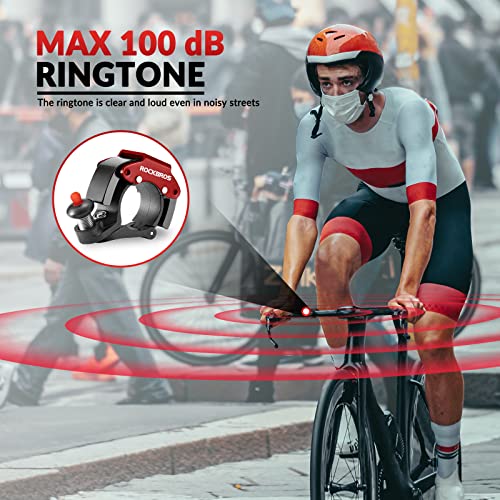 ROCKBROS Bike Bell Bicycle Bell Kids Adult Cycle Bell with Crisp Sound Lightweight Durable Rust-Resistant Small Bells Bike Accessories for Scooter MTB BMX Black - Image 3