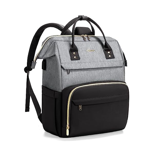 Lovevook Laptop Backpack For Women 17 Inch Waterproof Travel Backpack Pursework Nurse Bag With Usb Portcasual Business Computer Backpacks For Personal Item Carry On Black Grey