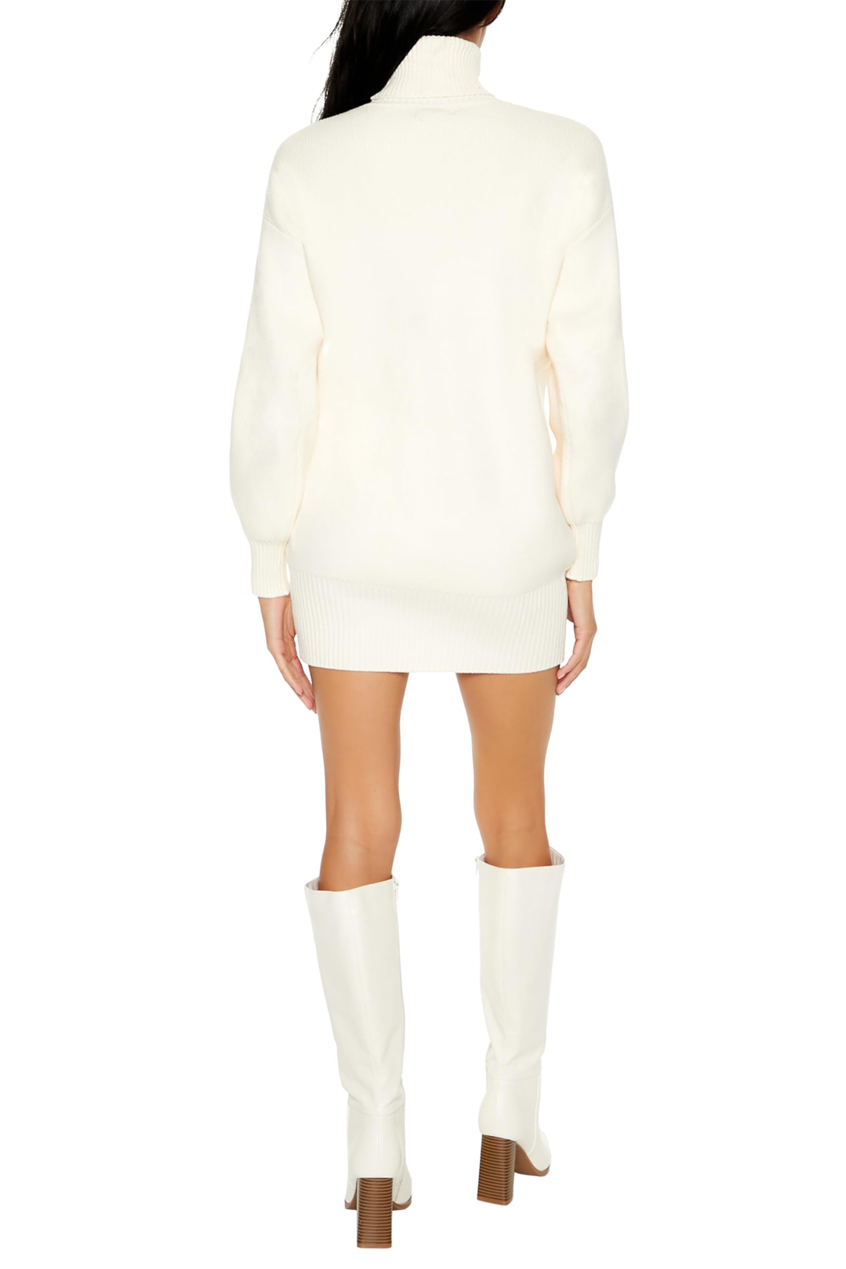Forever 21 Turtleneck Mini Sweater Dress Robe Femme