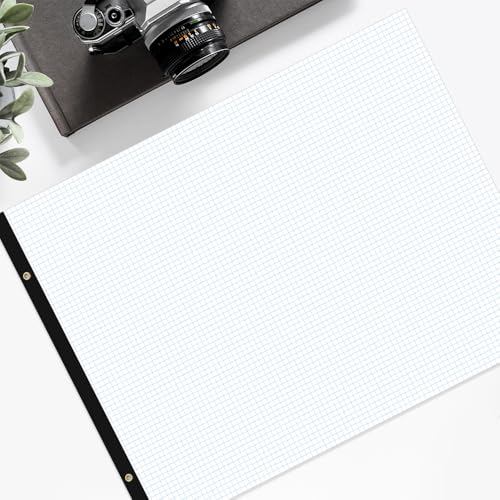 Papel quadriculado grande de engenharia – papel quadriculado de 56 x 43 cm, 100 folhas/200 páginas,