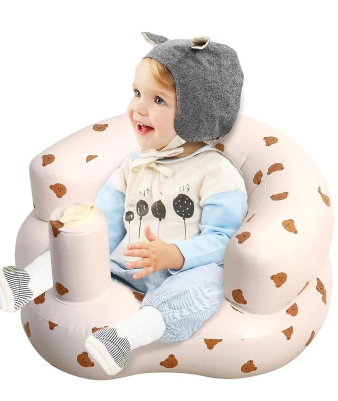 Inflatable Baby Sofa Seat for 6-18 Months, Air Filled Infant Sitting Chair with Backrest & Leg Openings, Lightweight Floor Seat Trainer for Feeding, Playtime and Early Learning-image-26