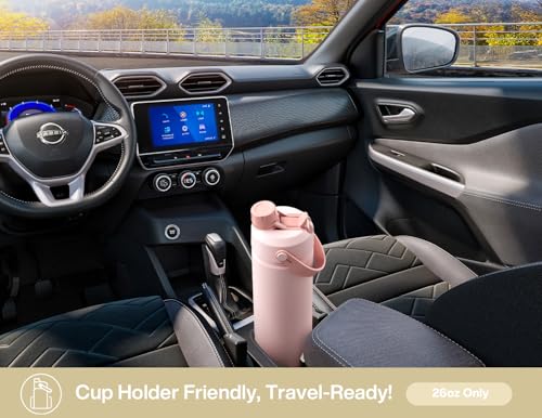Image of POWCAN 26 oz Insulated Water Bottle with 2-in-1 Straw and Spout Lid, Keep Cold 24H, Leak-Proof, Fits in Car Cup Holder, Stainless Steel Water Bottle for Sports, Travel, Gift, School (Treat Retreat)