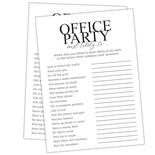 Cartes de jeu pour fête de bureau OP03 : lot de 30 pour l'animation d'un team building d'entreprise