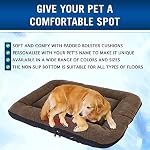 Personalized Lit de chien - Lit pour chiens avec nom brodé personnalisé - Lits pour chiens et chats super doux - Matelas de chien brun clair avec housse lavable amovible & Bas non-kide - Grand 22"x29"