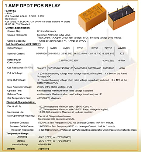 Mini relé PCB HK19F para proyectos electrónicos de 5V y 12V 5