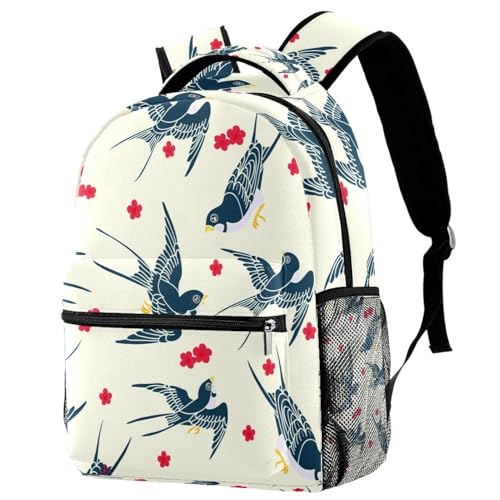 Sac à dos pour ordinateur portable fleurs d'hibiscus rouges école et voyage