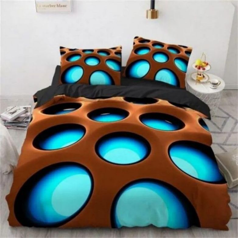 Housse de couette 90x190 café en microfibre nid d'abeille avec sa taie d'oreiller