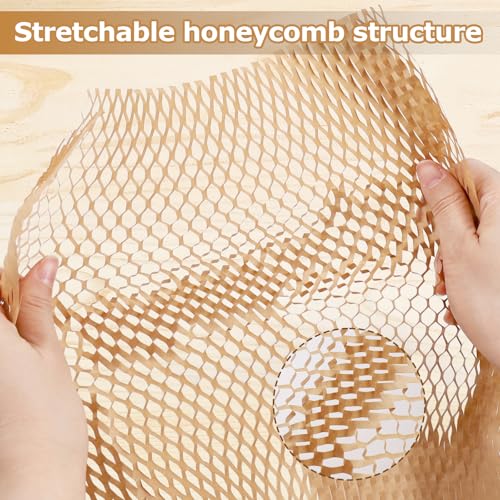 Zocipro Wabenpapier Rolle, 30 cm x 30 M Papier Verpackungsmaterial, Honigwaben Verpackungspapier für Versand und Zerbrechliche Gegenstände, Luftpolsterfolie Alternative