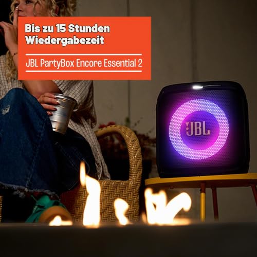JBL PartyBox Encore Essential 2 Tragbarer Lautsprecher, Schwarz