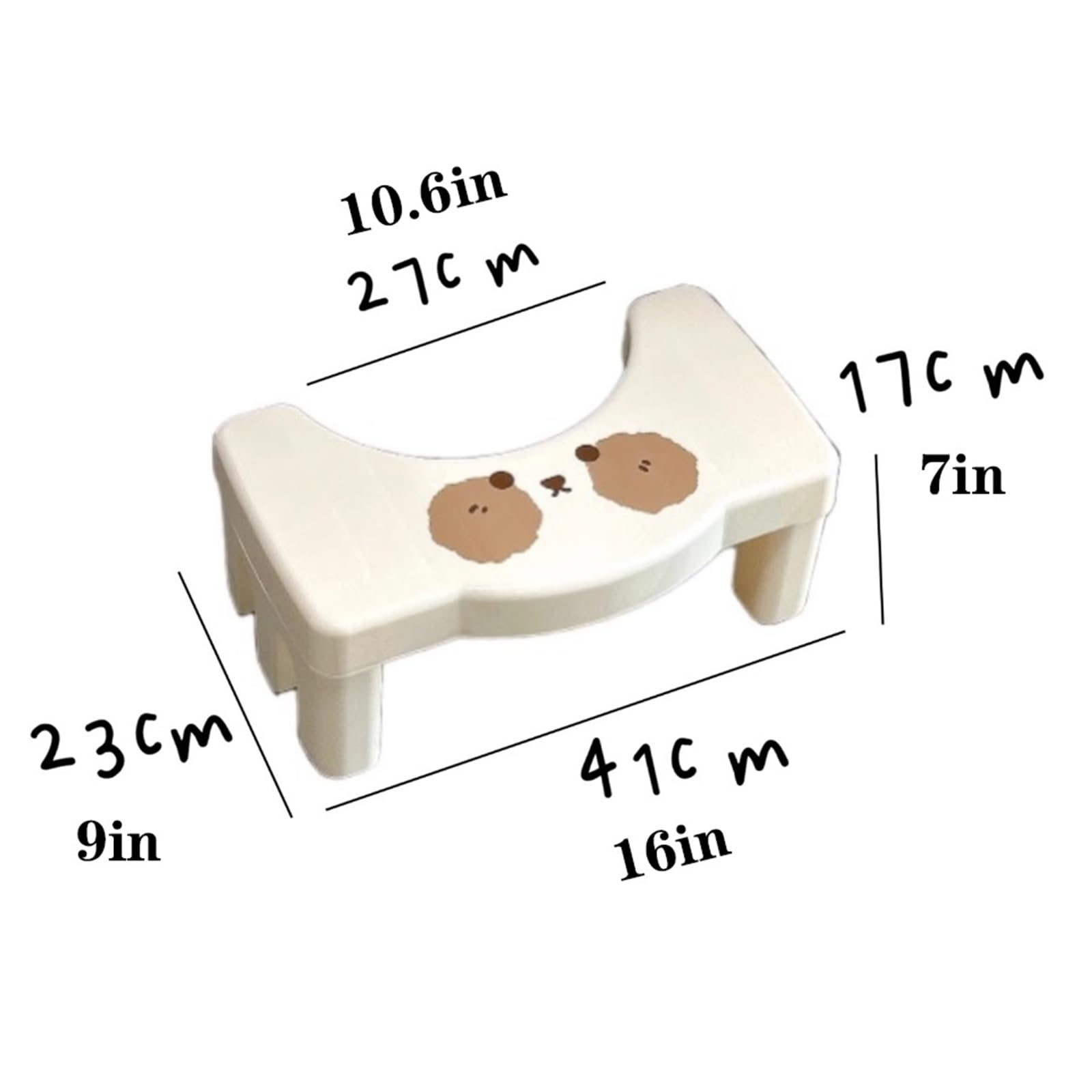Toilettenhocker, Kunststoff, Toilettenhocker, Kothocker for die Hockhaltung, quadratischer, Rutschfester Badezimmerhocker for Kacken, einfache Aufbewahrung, for Senioren, Kinder(B)