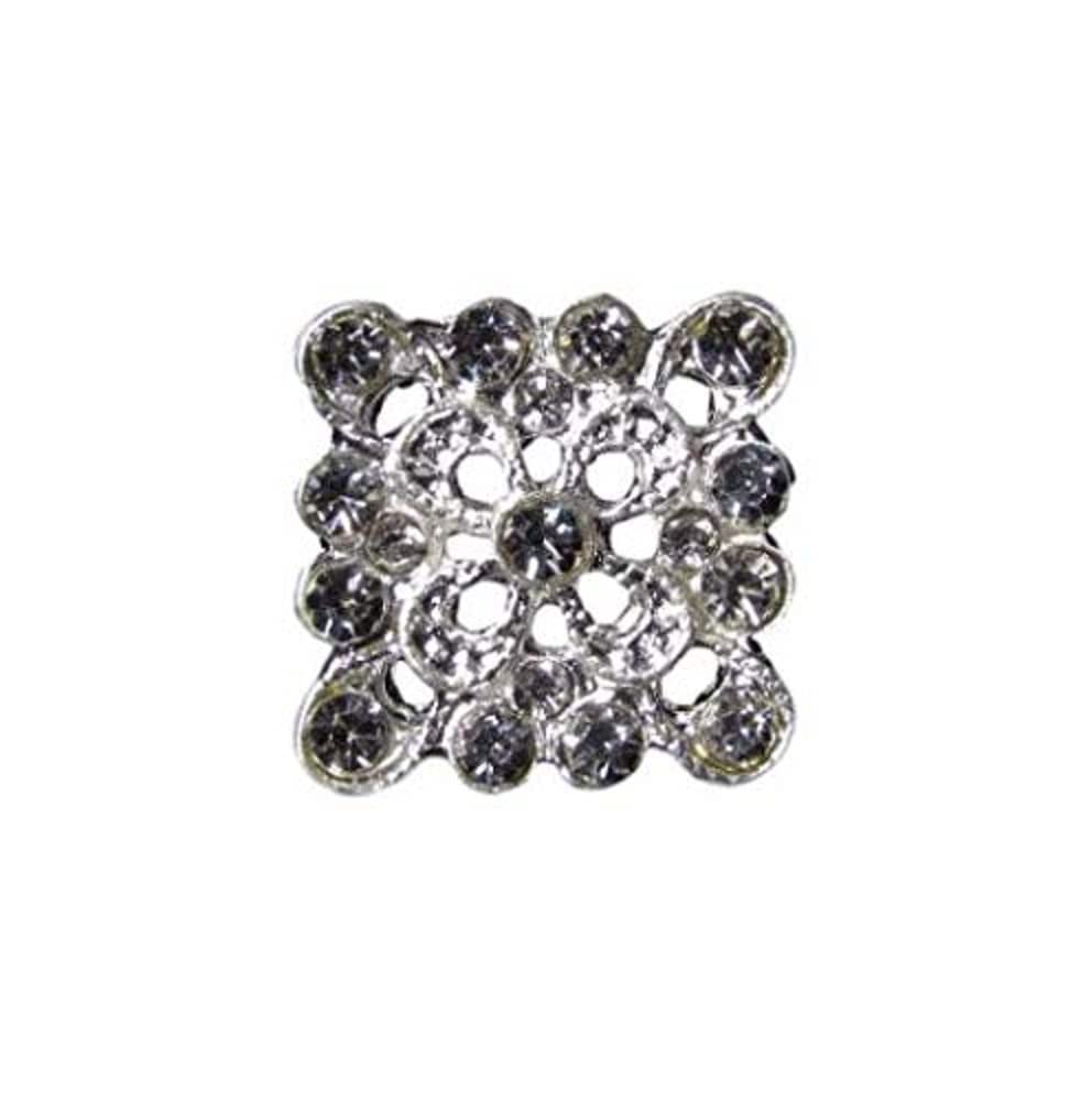 Syntego Silver 10 X Colour Square Diamante Embellishments Grade A Rhinestones, Great For Crafts, Wedding Invitations, Cards