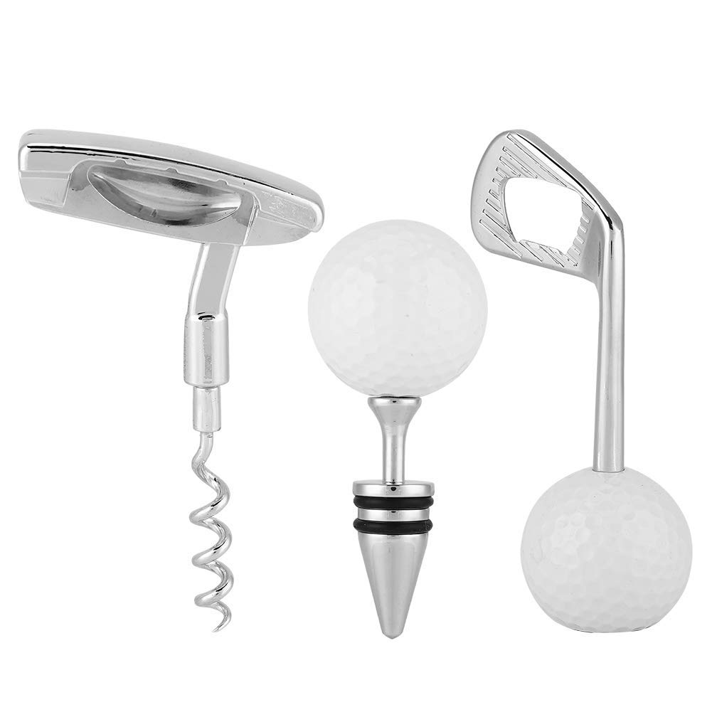 Juego de abridor de botellas de golf, Cerveza en forma de golf Abridor de corcho de vino Herramienta de cocina abridor de botellas de aleación de zinc con tapón de botella de vino