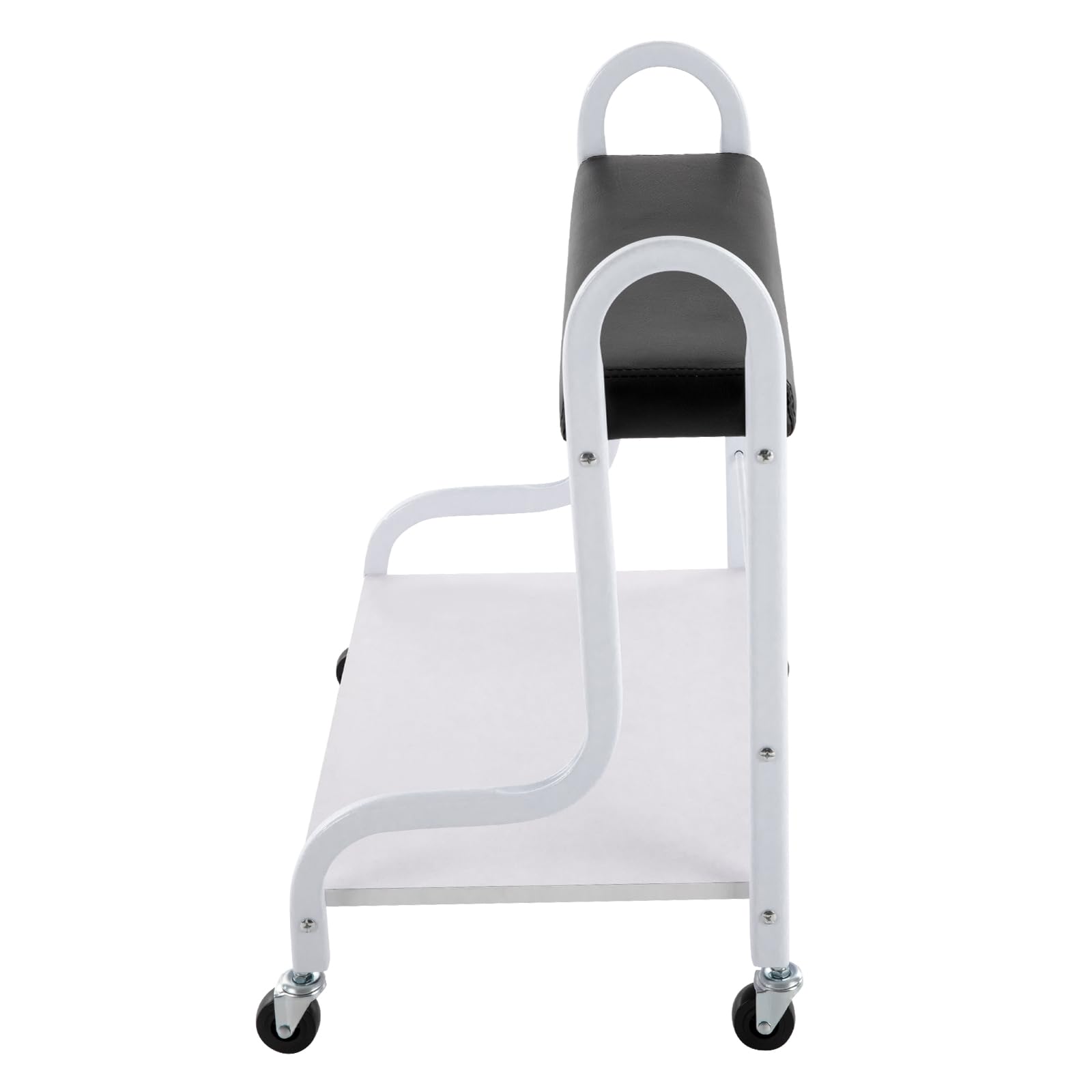 Pediküre-Trolley, Fußpflegewagen mit Rollen, 2 Etagen, Belastung 100 kg, vier schwenkbare Rollen, bequeme Fußstütze, Verwendung für Haus, Badezimmer, Innenbereich